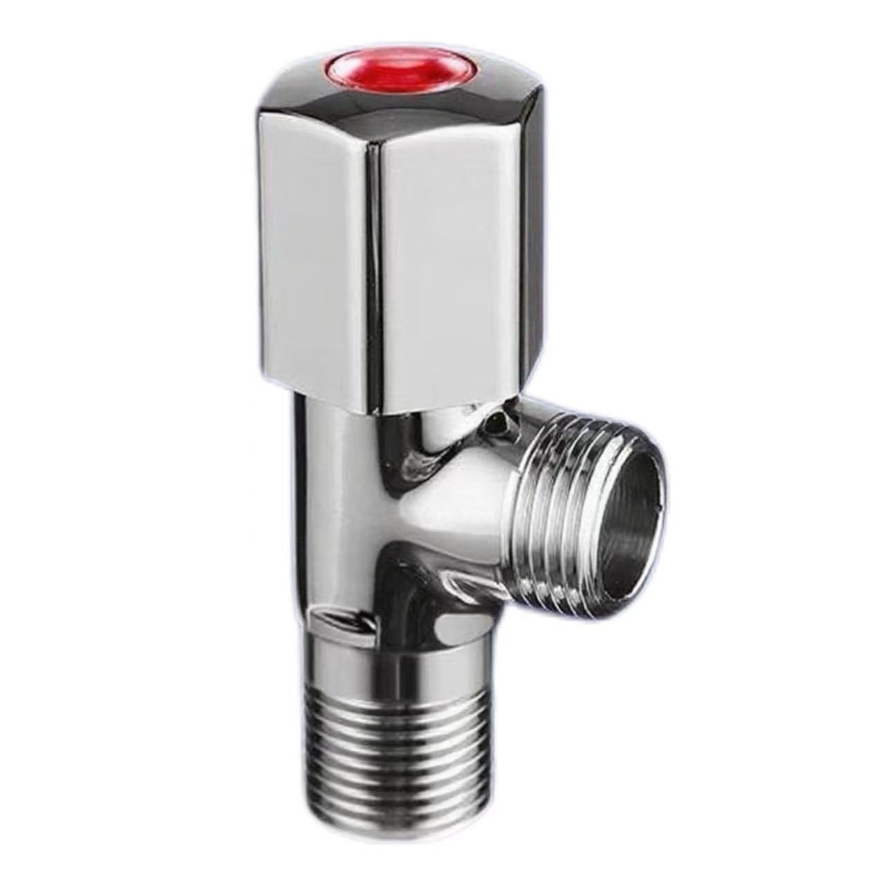 Bhalbhaiche ceàrn Chrome soilleir, dearg is gorm a’ comharrachadh bhalbhaichean uisge teth is fuar