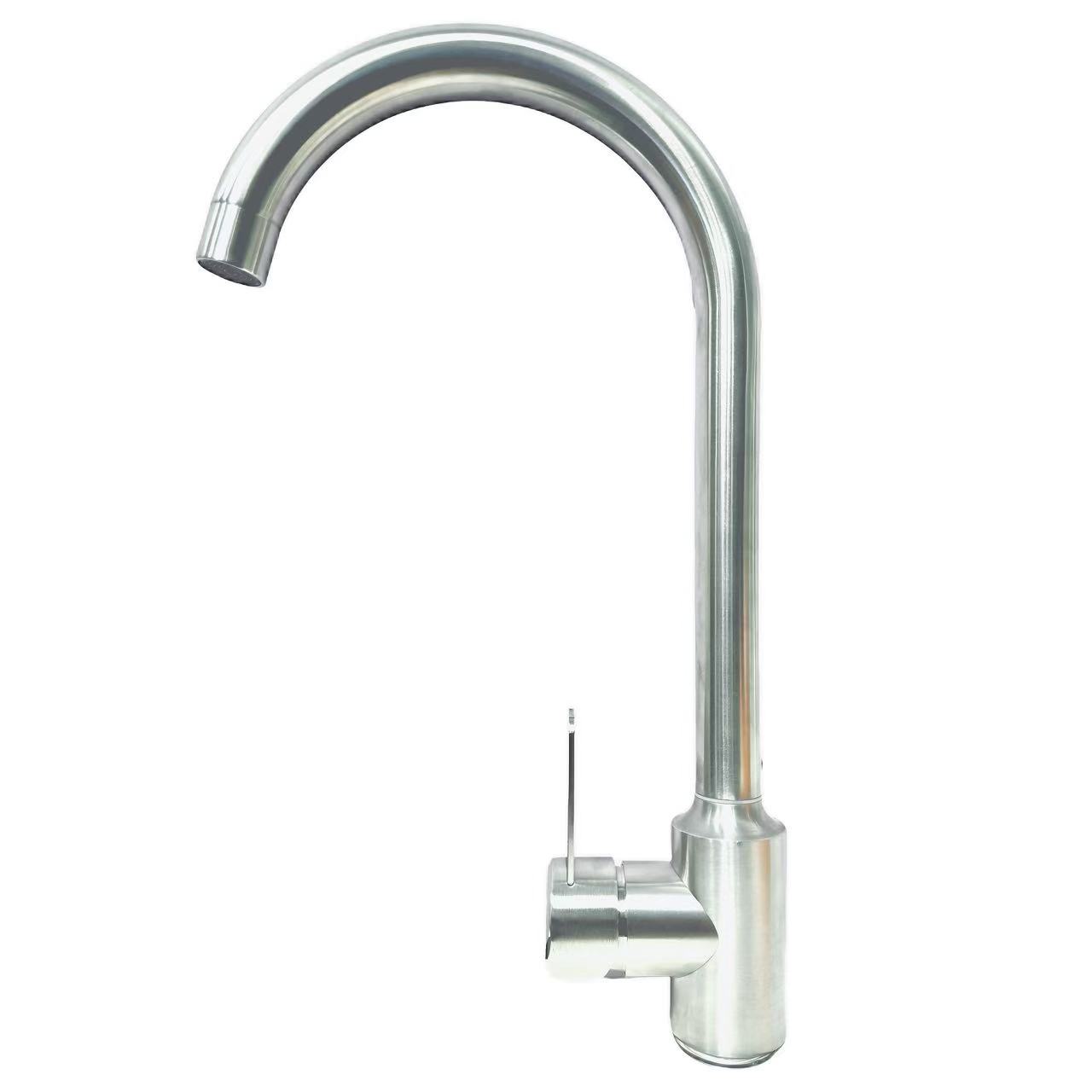Faucet sinc rothlach aon-làimhseachaidh caol de stàilinn gun staoin Faucet sinc rothlach aon-làimhseachaidh caol de stàilinn gun staoin