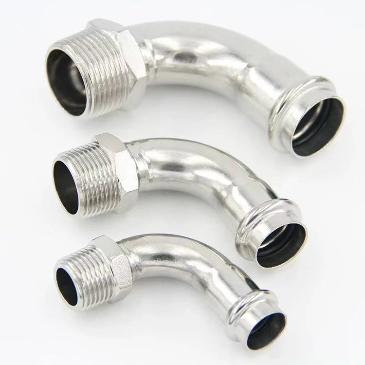 Double-Press Male NPT 90 Degree Elbow