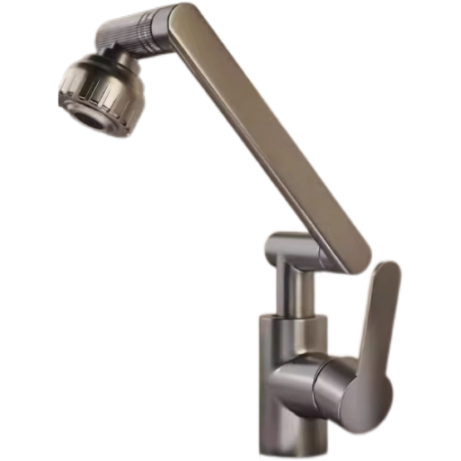 Faucet meacanaigeach swivel matte liath