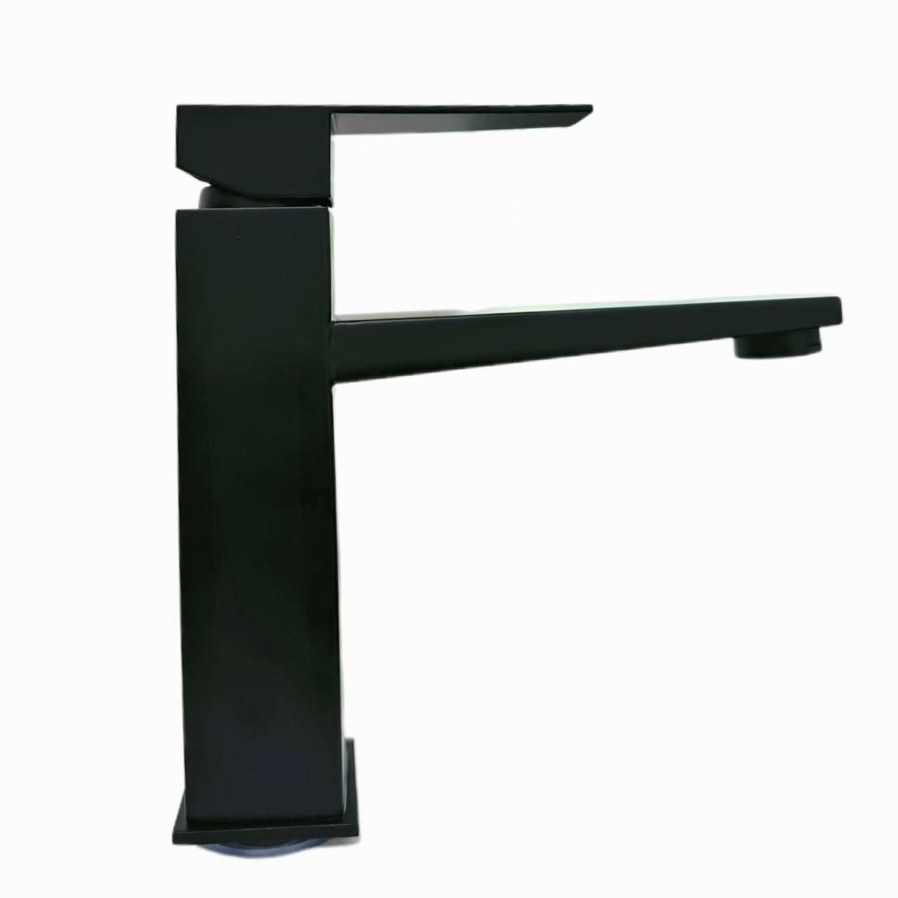 Faucet Basin Ceàrnag Dubh Frosted Stoidhle Minimalist Ùr-nodha