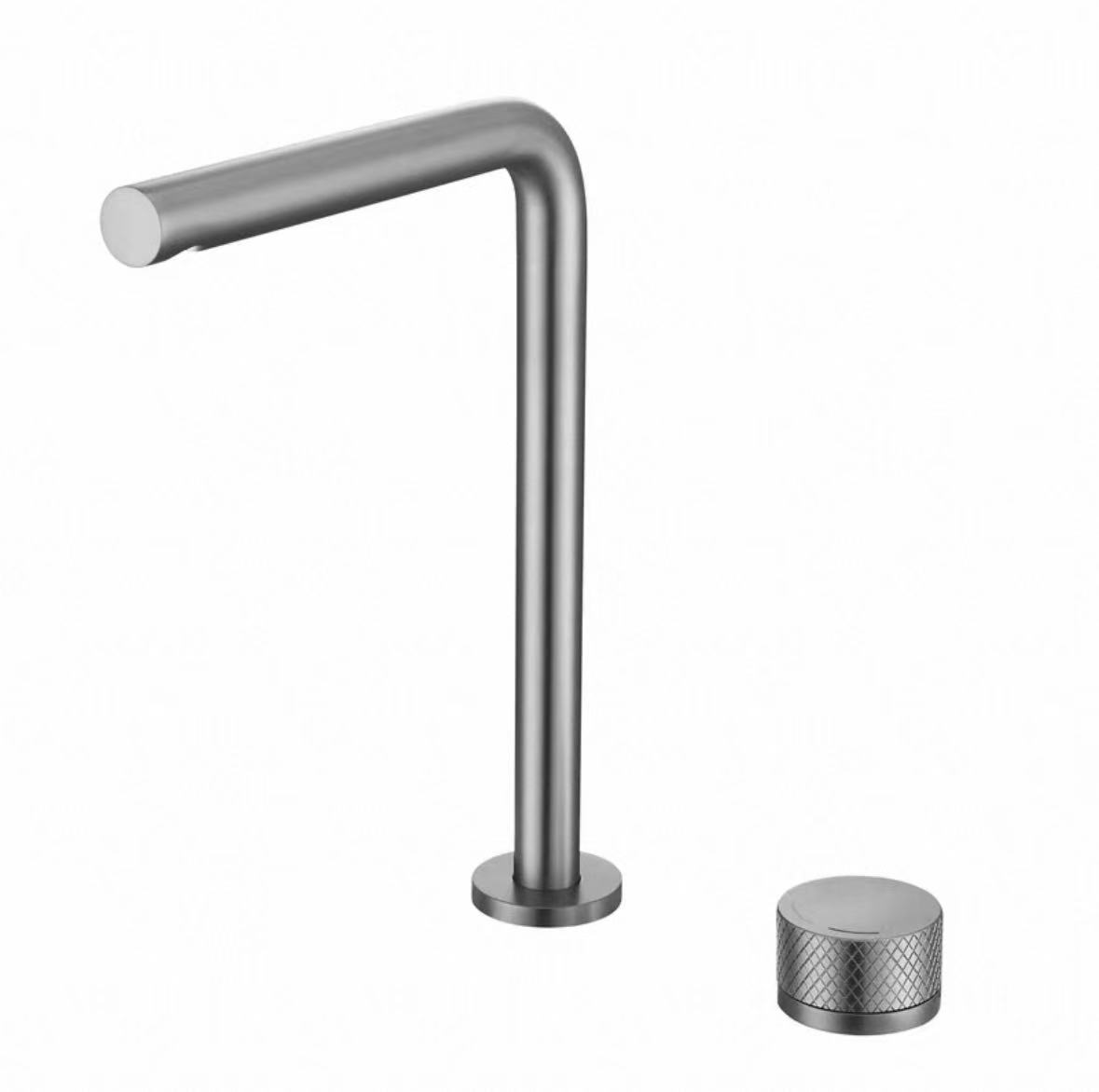 Faucet sgoltadh geoimeatrach dubh fìor-ghlan