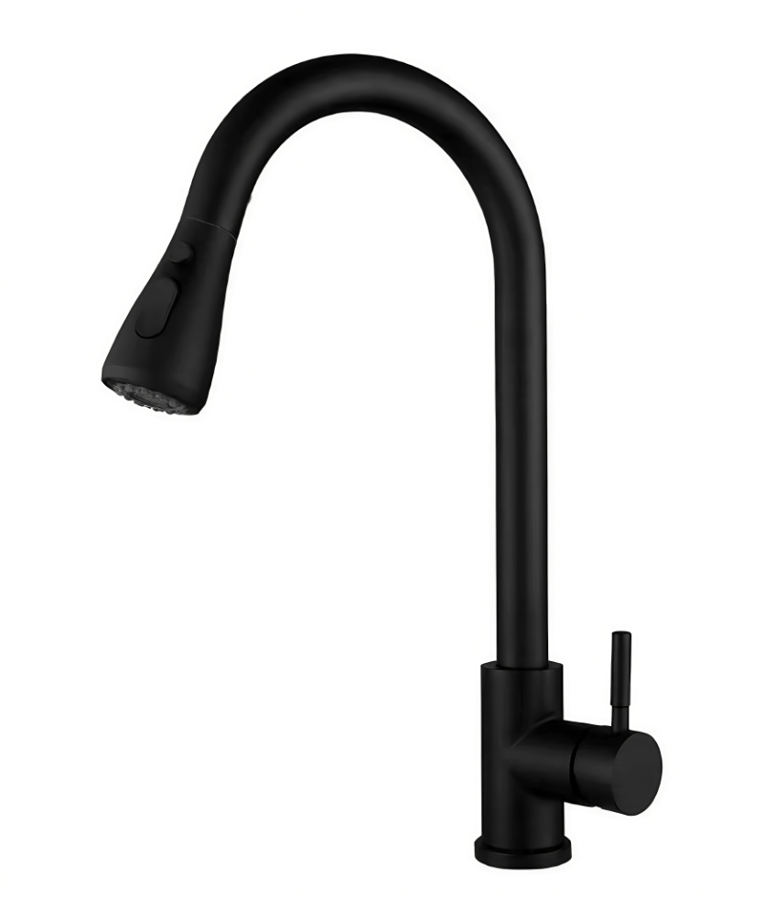 Faucet cidsin aon-làimhe tarraing a-mach taobh-fosglaidh teth is fuar